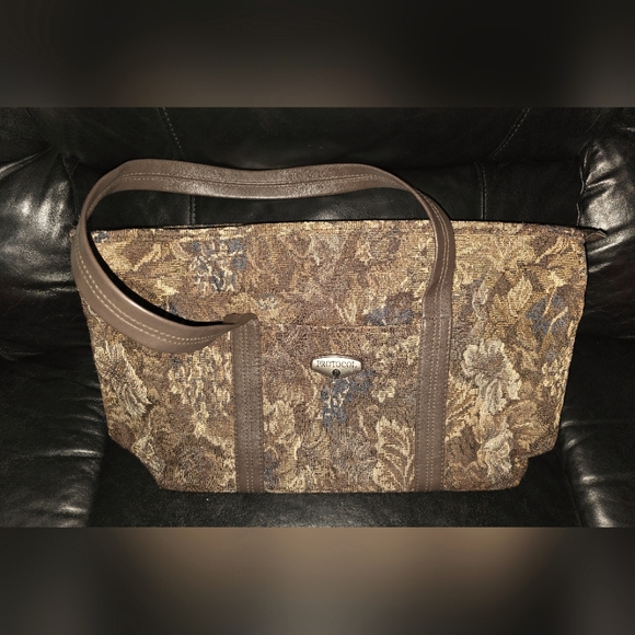 Vintage Protocol Floral Pattern Tapestry Carry On Duffle Luggage - Picture 1 of 4
